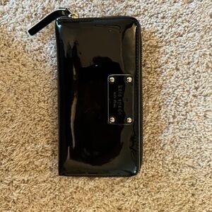 Kate Spade clutch wallet, black patent leather great condition